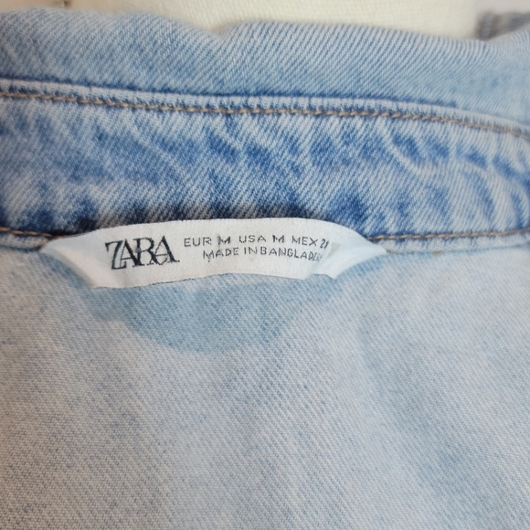 Zara Womans Denim Maxi Dress Sleeveless, Size Medium - Picture 6 of 6